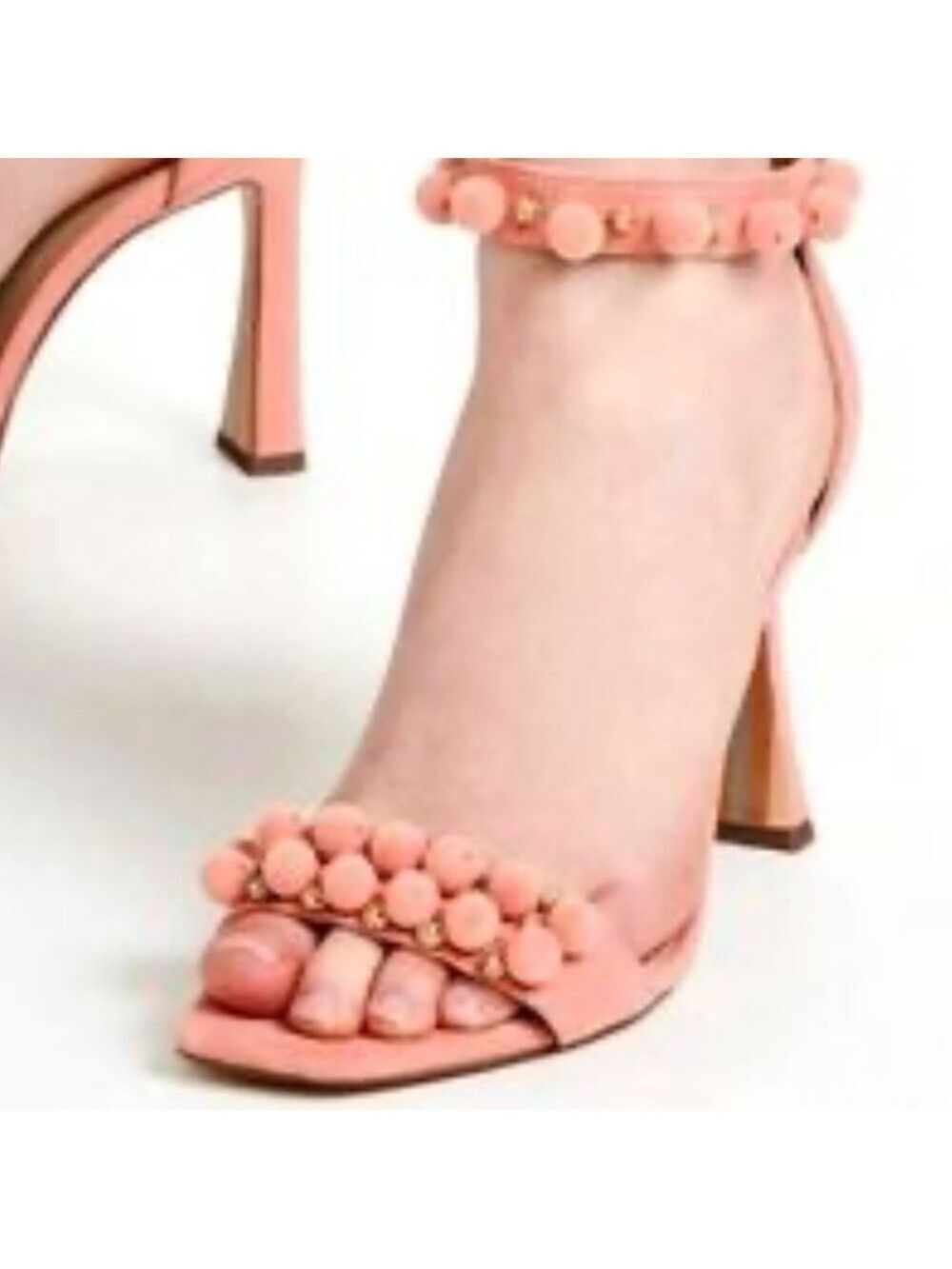 Sam Edelman Strappy Luella Peach Embellished Heels Size 10 - Picture 2 of 14